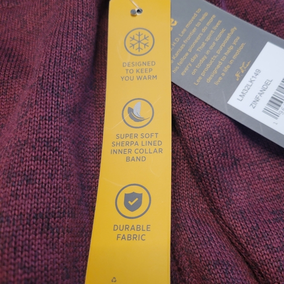 NEW LEE JEANS BRAND MENS 3/4 ZIP PULLOVER JACKET-NWT - Picture 6 of 11